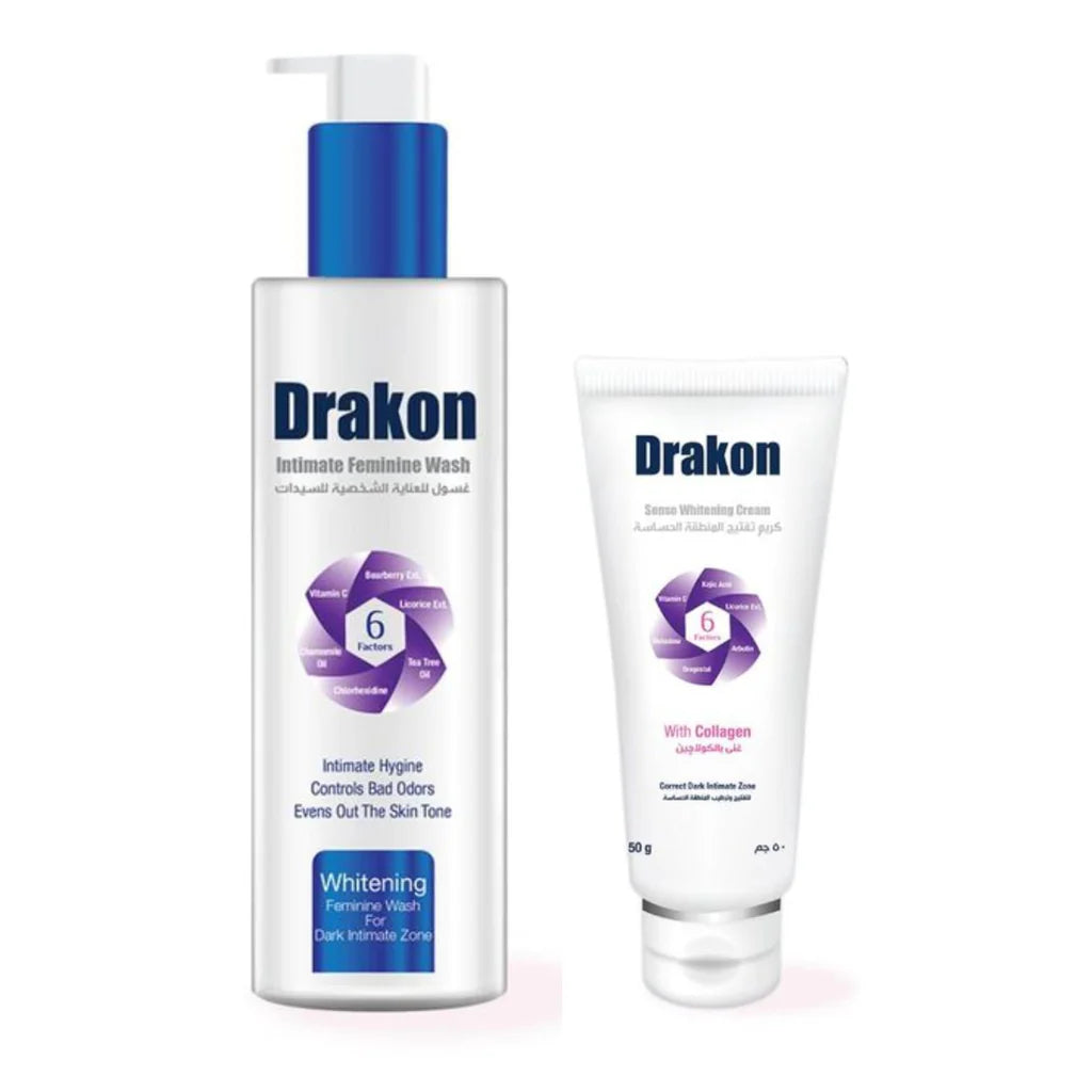 Drakon Whitening Intimate Zone Routine ( wash 200ml + cream 50ml )