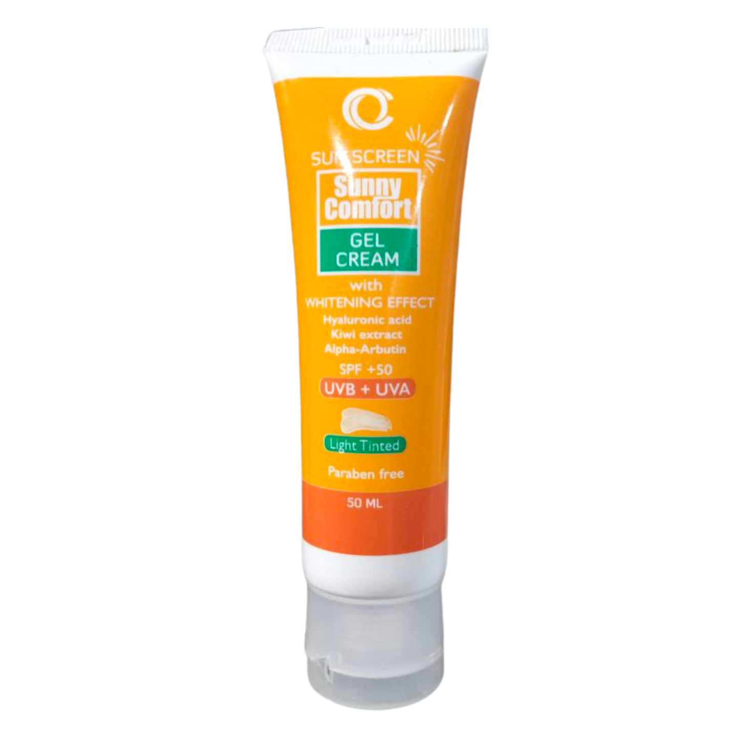 Tinted Sun Screen Sunny Comfort Gel Cream With Whitening Effect UVB+UVA Light Puff 50 ML