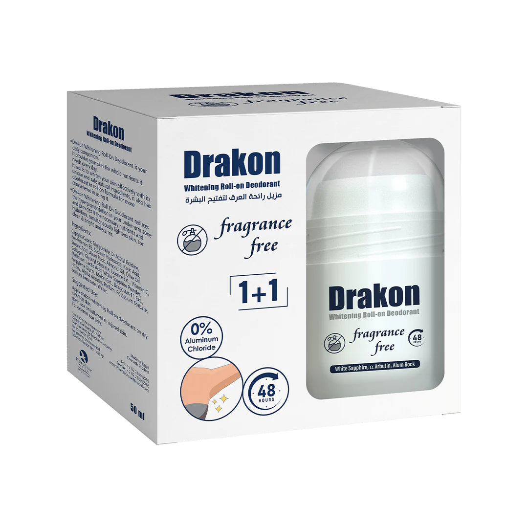 Drakon Whitening Roll-on Deodorant Fragrance Free 1+1