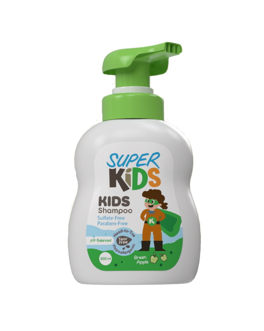 Superkids Kids Shampoo Green Apple Fragrance 300ml