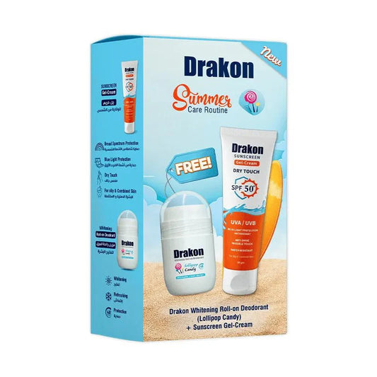 DrDrakon promopack ( Sunscreen Gel-Cream SPF 50 +Drakon whitening Roll on Lollipop Candy )