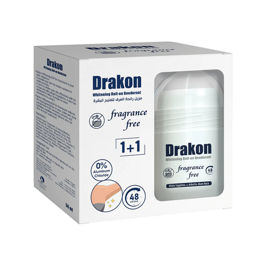 Drakon Whitening Roll-on Deodorant Fragrance Free 1+1